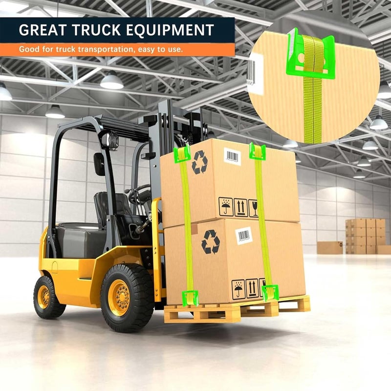 SALUINOKI 24 Pack Flatbed Strap Protector Corner Edge Protector Plastic Green for Cargo Loads Box Truck Equipment Webbing to Protect Cargo - Image 4